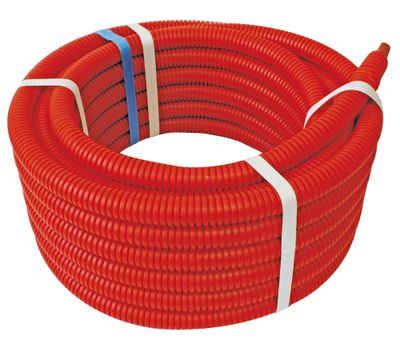 Tube PER prégainé rouge diamètre 13/16 mm longueur 15 m SOMATHERM
