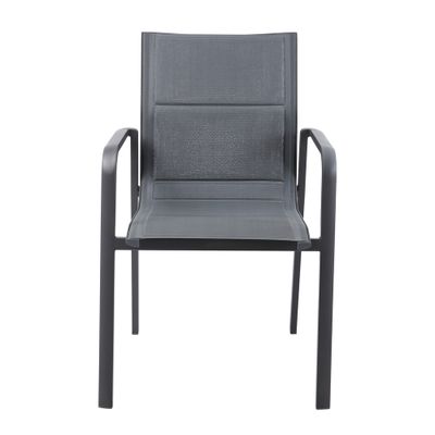 Fauteuil de jardin Genes 3D anthracite en aluminium et textilène BOCARNEA