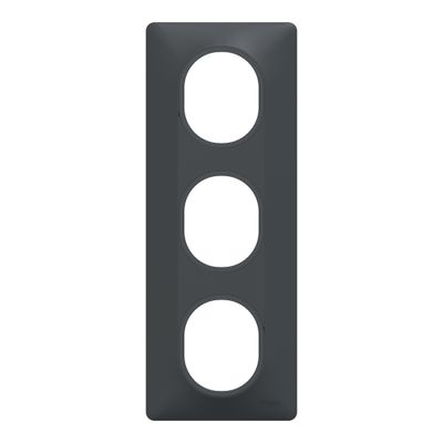 Plaque de finition 3 postes verticale anthracite - Ovalis SCHNEIDER ELECTRIC