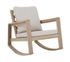 Fauteuil à bascule Rocking chair acacia et crème PHUCKET - PROLOISIRS