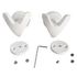 patères blanches en V pour sèche-serviettes à tubes plats à vis, lot de 2
