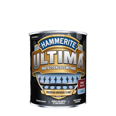 Peinture fer extérieur ultima Rouge brillant 2,5 L - HAMMERITE