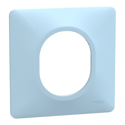 Plaque de finition 1 poste bleu azurin - Ovalis SCHNEIDER ELECTRIC