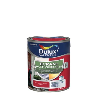 Peinture Ecran+ Multi-supports Dulux Valentine Satin Rouge Coquelicot 2 L