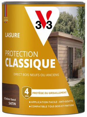 Lasure Protection Classique 4 ans chêne foncé 0,75 L - V33
