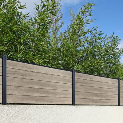 Lisse persienne pour clôture PVC chêne grisé L 1,79 m - MOREY