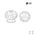 Bouton de meuble boule porcelaine et fleurs noires diamètre 40 mm REI