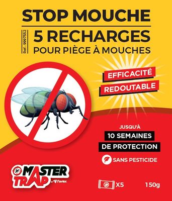Recharges piège à mouches par 5 MASTER TRAP