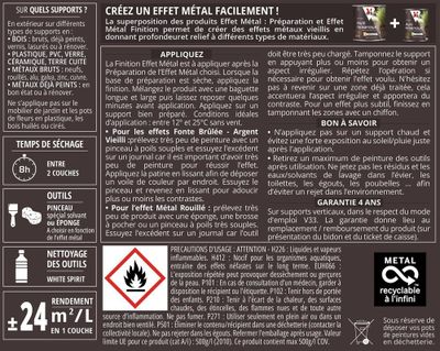 Finition effet métal peinture multi- V33matériaux métal rouillé 250 mL - V33