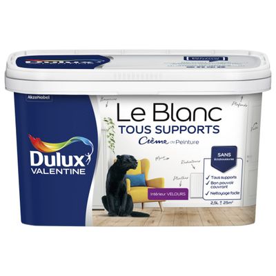 Peinture acrylique Tous Support blanc velours 2,5 L - DULUX VALENTINE