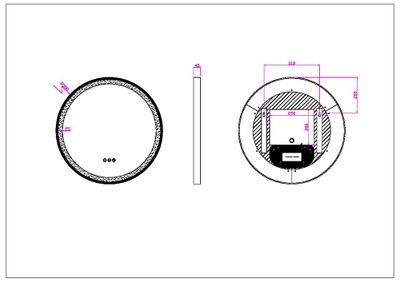 Miroir rond en bois lumineux D.60 cm Swann Wood MP GLASS