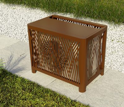Cache unité extérieure métal brun sépia BROUSSE 102,5 × 52,1 cm hauteur 75 cm - OUTSTEEL