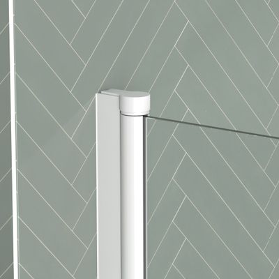 Pare-baignoire rabattable 120x70 cm profilé blanc verre transparent Essentiel - AURLANE