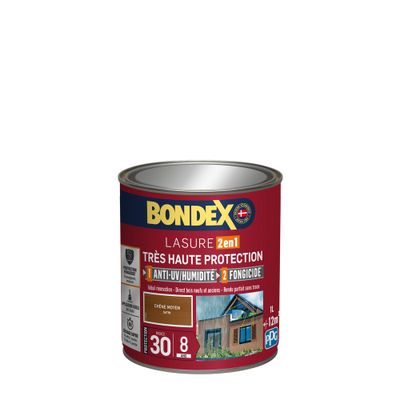 Lasure très haute protection 8 ans chêne moyen 1 L - BONDEX