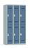 Vestiaire monobloc 3 colonnes 2 cases perle/bleu 180 x 90 x 50 - SNOR