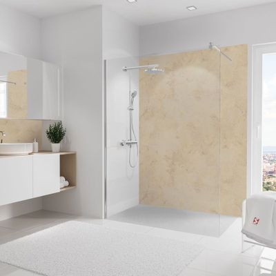 Panneau mural de douche 150x210 cm travertin DécoDesign Décor - SCHULTE