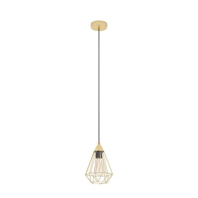 Suspension laiton doré et noir E27 60W Ø17,5 cm TARBES - EGLO