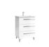 Meuble de salle de bains 3 tiroirs L59 x H82 x P45 cm mélaminé blanc Cies