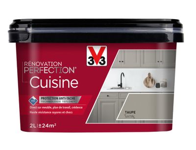 Peinture de rénovation pour cuisine taupe finition satinée 2L - V33