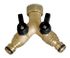 Raccord Y femelle laiton 3/4 "  2 sorties automatiques + vannes