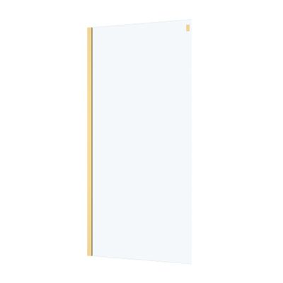 Paroi de douche latérale fixe 90x200 cm profilé or verre transparent 6 mm Rolling - AURLANE