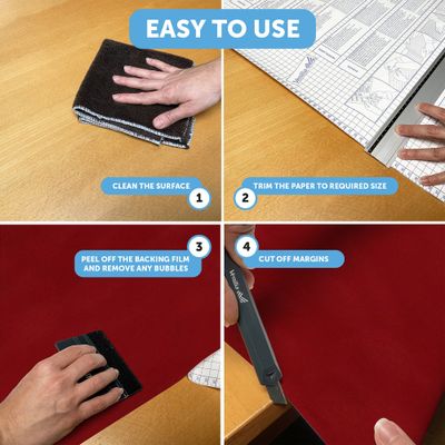 Adhésif décoratif suedine rouge 1 x 0,45 m VENILIA