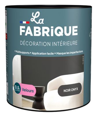 Peinture multi-support velours noir onyx 0,5 L - LA FABRIQUE