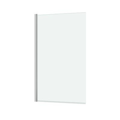 Pare-baignoire rabattable 120x70 cm profilé chrome verre transparent Essentiel - AURLANE	