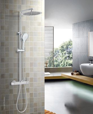 Colonne de douche avec mitigeur Chrome Akame NF - EDOUARD ROUSSEAU