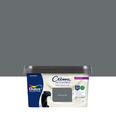 Peinture crème de couleur Anthracite velours 2,25L - DULUX VALENTINE