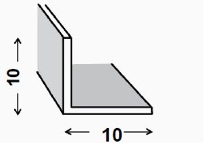 Cornière égale aluminium brut 10 x 10 x 1 mm 1 m CQFD