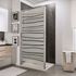 Paroi de douche à l'italienne avec déflecteur 100+30x190 cm profilé chrome verre sérigraphié mistral 5 mm NewStyle - SCHULTE