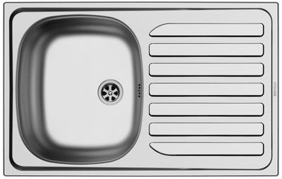 Evier de cuisine inox gris 75x48 cm 1 bac 1 egouttoir - NORD INOX