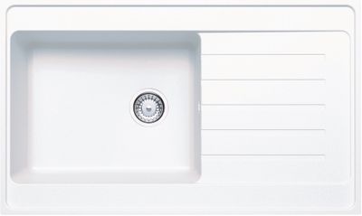 Evier de cuisine composite blanc 100x60 cm 1 bac 1 egouttoir Jasna - FRANKE