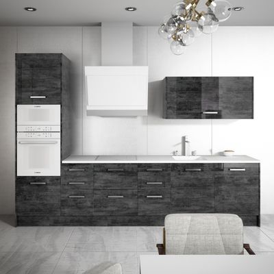 Bandeau bas four pour meuble de cuisine Glossy metallo 04 brillant 10 x 60 cm OFITRES