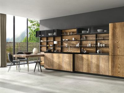 Façade vitrée avec cadre en alu noir 35 x 80 cm VOLPATO