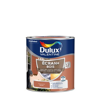 Peinture Ecran+ Bois  Satin Terre Cuite 0,5 L - DULUX VALENTINE