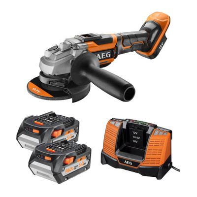 Meuleuse Brushless BEWS18-125BL LI-502C avec 2 batteries 5 Ah et chargeur - AEG