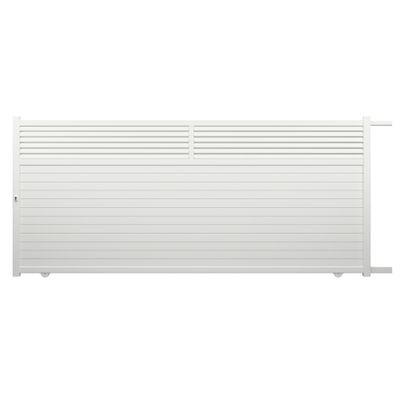 Portail coulissant aluminium JASMIN l.4,10 x H.1,834 m blanc livraison directe à domicile GARDEN GATE <br>