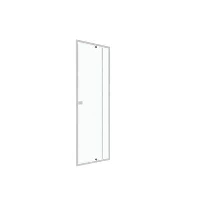 Porte de douche pivotante 90x185 cm profilé blanc verre transparent 5 mm Spot - AURLANE