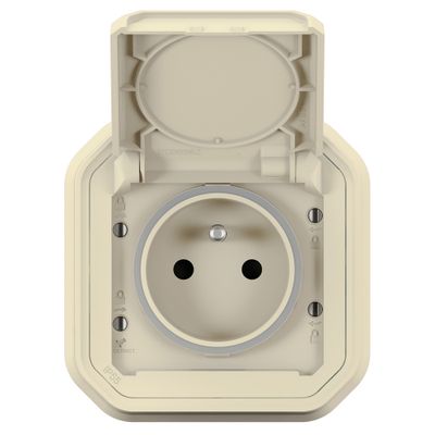 Prise électrique étanche IP55 encastrable 2 pôles + terre Sable - Plexo LEGRAND