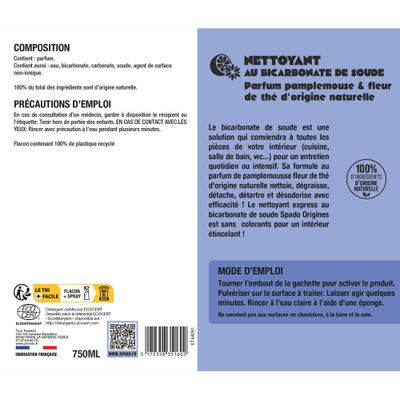 Bicarbonate de soude en gel pulvérisateur 750 ml GLOSS