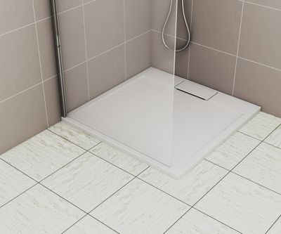 Receveur de douche 100x100 cm résine blanc brillant Island - OCEA