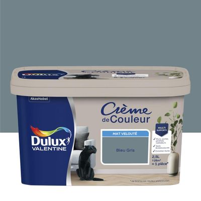 Peinture Crème De Couleur Mat Bleu Gris 2,5 L - DULUX VALENTINE