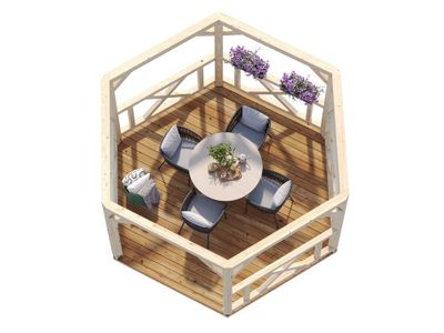 Kiosque de jardin en bois Betty - 9,9 m² intérieur - Livraison à domicile incluse - PALMAKO