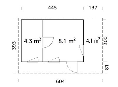 Studio de jardin en bois avec pergola Grace 2 pièces -  23,7 m² hors-tout - Livraison à domicile incluse - PALMAKO