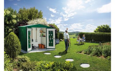 Abri de jardin en métal Europa 4.93 m² vert foncé Taille 4 BIOHORT Livraison à domicile incluse
