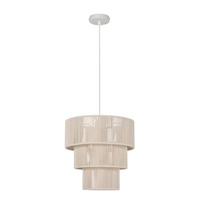 Suspension E27 40W Ø32 cm corde coton tressé Ivoire - Tomo COREP