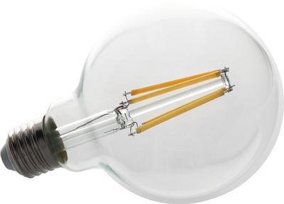 Ampoule LED globe 95 mm filaments clairs 6W 900 lumens dimmable blanc chaud - ARLUX
