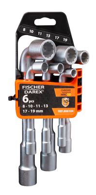 Jeu de 6 clés à pipe débouchées 8-10-11-13-17-19 mm - FISCHER DAREX